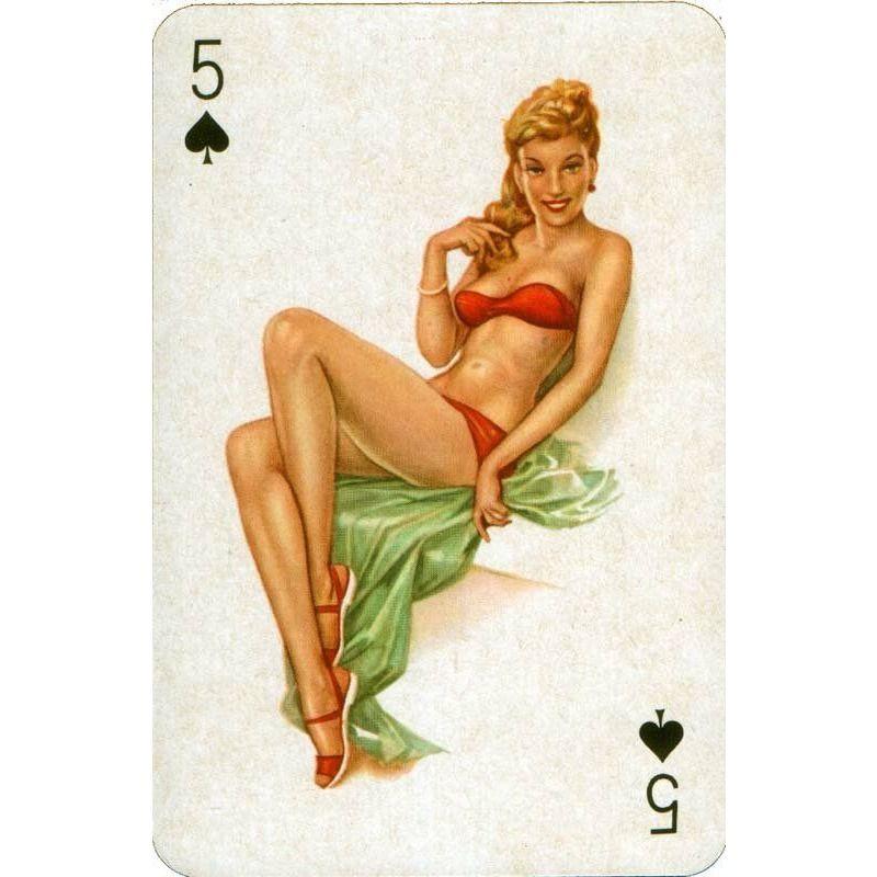 Custom Aluminum Tin Sign Art - Vintage Playing Cards and Women Wall Decor