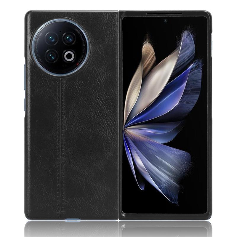 Luxury PU Leather +PC Cow Pattern Texture Phone Back Case Cover for vivo X Fold 2