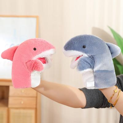 Creative Cute Shark Hand Puppet Plush Toy Doll Can Open Mouth Shark Parent-child Ventriloquism Doll Children's Rag Doll