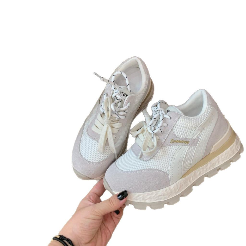 8Cm thick-soled inner height-increasing German training shoes women's 2025 new autumn versatile casual sports Forrest Gump shoes flat single shoes