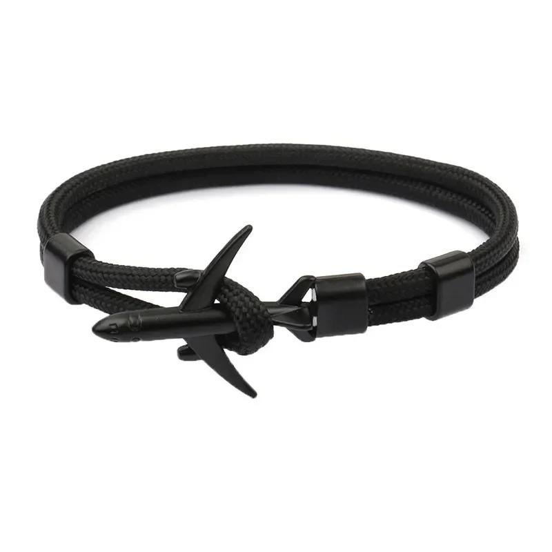Summer Hot Boeing Airplane Anchor Bracelet Men Nylon Rope Chain Charm Bracelets For Women Survival Aviation Style Sport Bracelet