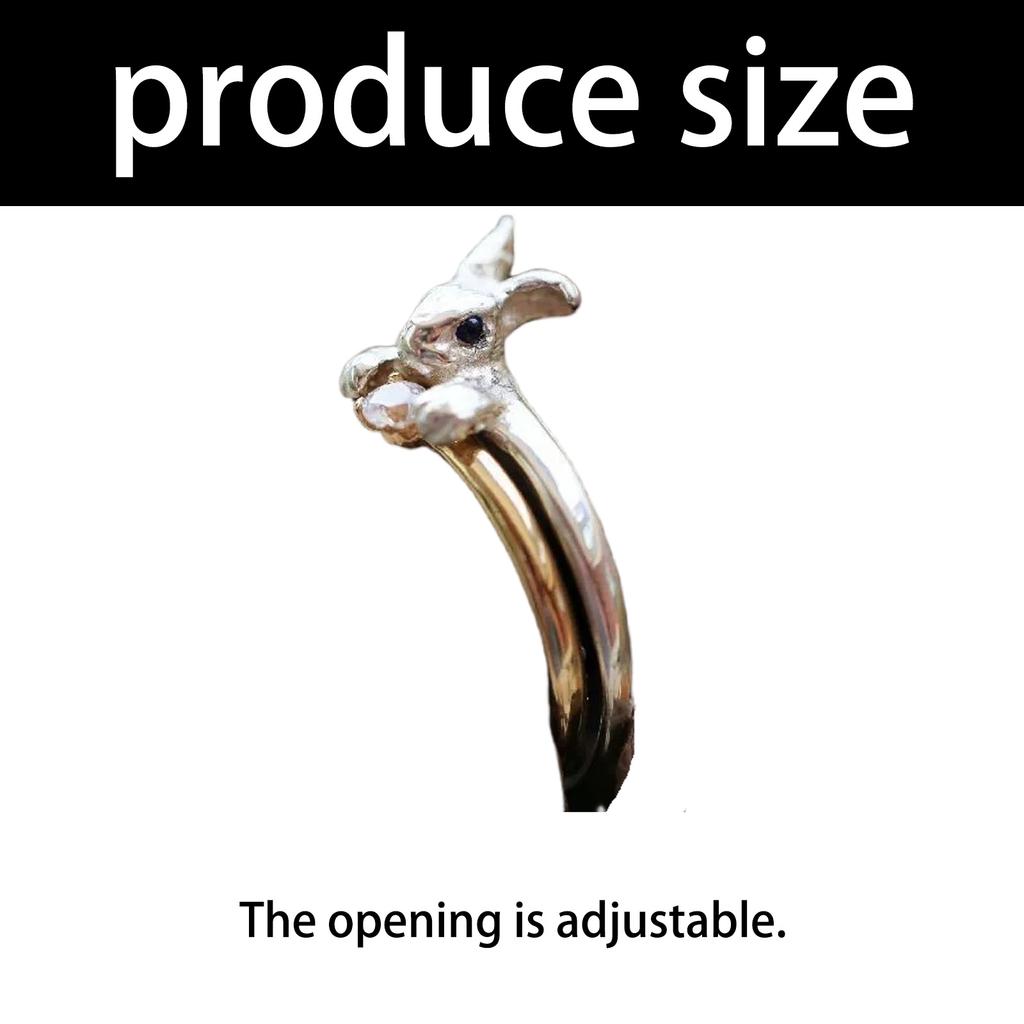 Adorable Rabbit Shaped Ring With Sparkling Cubic Zirconia Stones For Women Girls Cute Stackable Jewelry Gift Idea