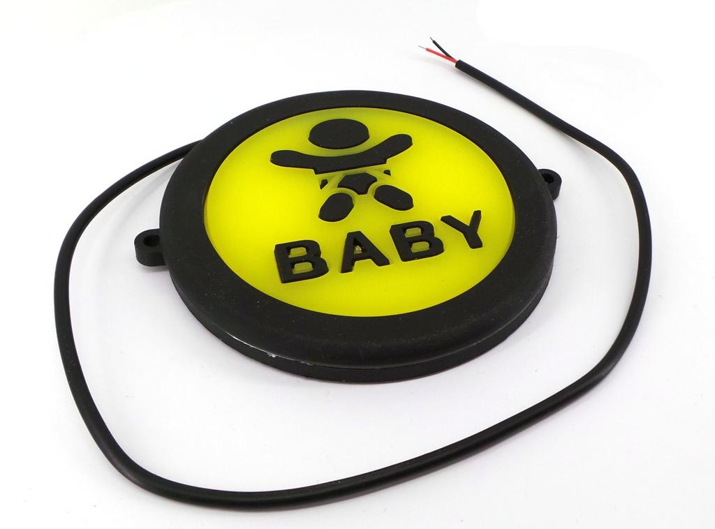Baby! Uwaga dziecko LED  podświetlane, wodoodporne 12V