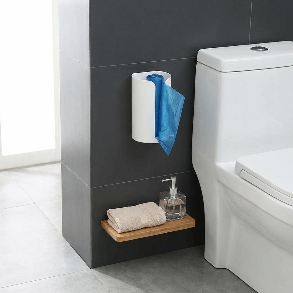 5Pcs Removable Wall-Mounted Container Nail-Free Garbage Bag Holder Storage Box Kitchen Storage