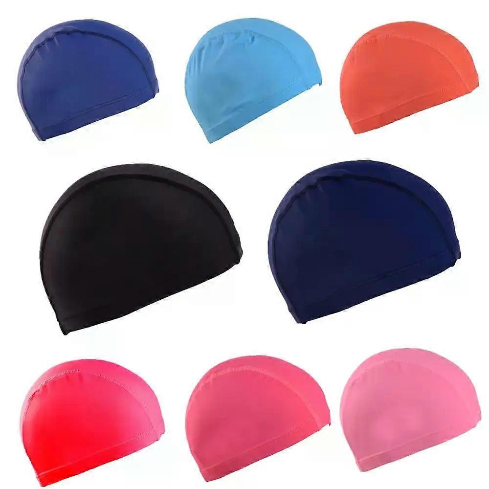 Swimming Cap Nylon Fabric Non-Slip Swimming Caps Long Hair Unisex Pool Cap With Earmuffs Protection Ladies Men Adult Children