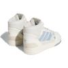 Adidas Originals Drop Step Se Leather Comfortable Trendy Slip Resistant Durable Lightweight High Top Skate Shoes Women Sneakers White Gray Blue FZ5717