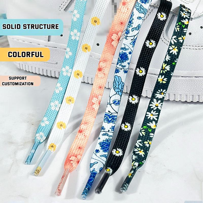 NEW Small Daisy Cherry Blossom Lace Shoelace AF1 Shoelace High-Cut Low Original Female Flower Decorative Buckle Female Shoelace