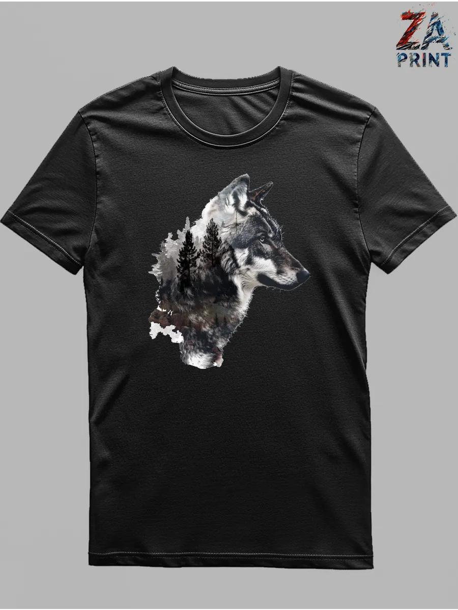 Forest wolf print T-shirt 2XL