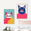 Retro Alien Cat Space Adventure UFO Poster Canvas Painting Abstract Animal Wall Art Picture For Living Room Home Decoration