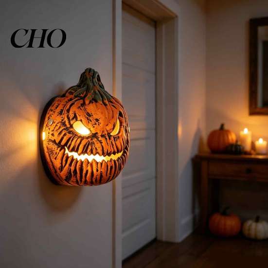 Halloween Kürbiskopf Maske Lichtabdeckung Maske, 3D Gruseliges Gesicht Lampe Spukhaus Beleuchtungszubehör Schirm für Veranda Garage, Tragbares Cosplay