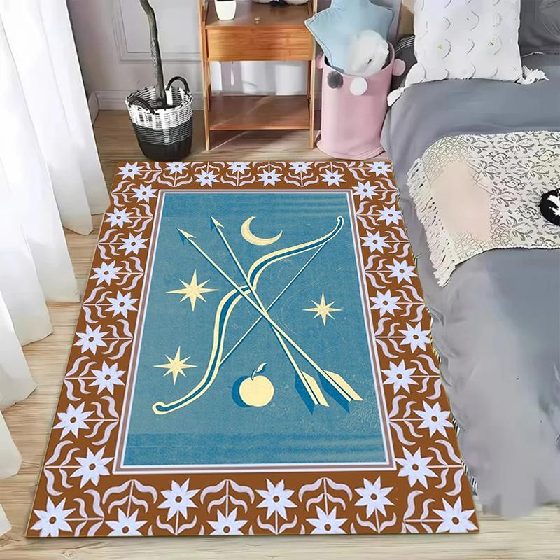 

Circus Hot Air Balloon Snake Area Rug Vintage Tropical Print Washable Non-Slip Carpet for Living Room Bedroom Dining Room Boho 40x60CM