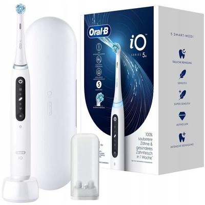 Elektrische Zahnbürste - Oral B - iO Serie 5 Weiß - Magnetische Technologie - Zahnfleischschutz