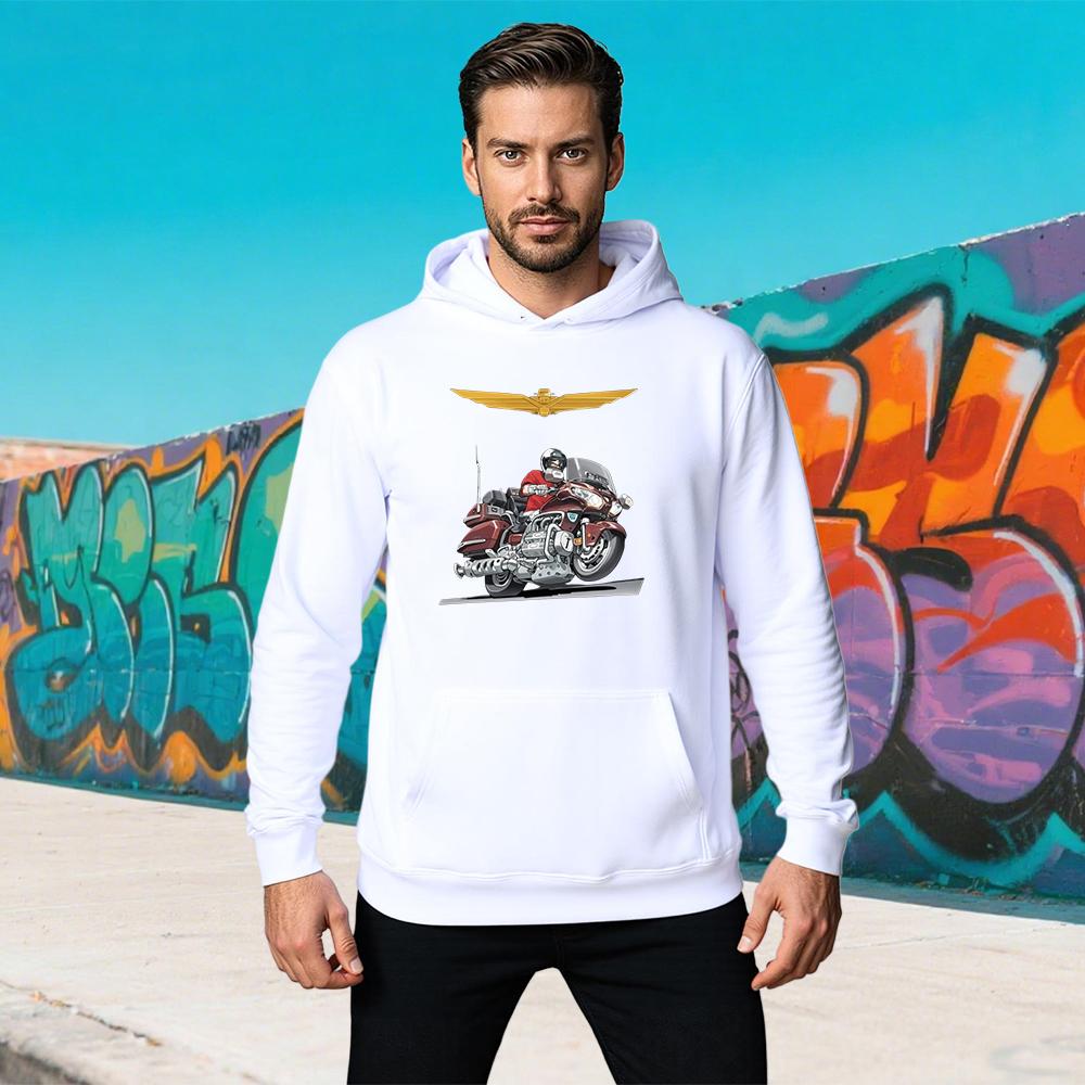 Autumn and Winter GL1800 Motorcycle Sweatshirt Black Street Wear Hoodie Men's and Women's Oversized Long-sleeved Casual Pullover