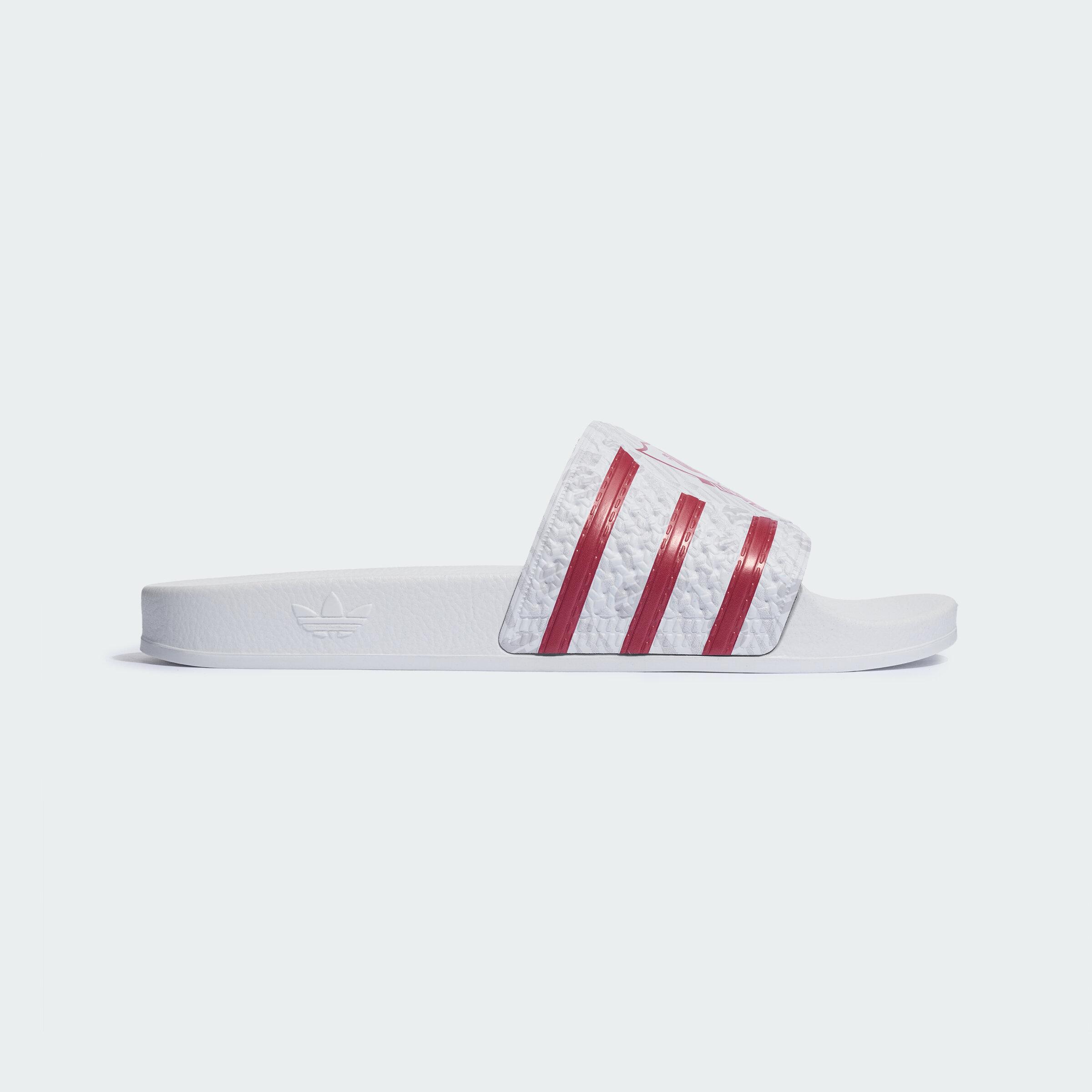 Adidas Originals Slide Slippers Unisex White/Strawberry Red 35.5