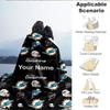 1PC Custom Name Blanket Sunny Day Dolphins Flannel Blankets Patterns Throw Blanket All-Season Soft Gift for Couch, Bed, Camping, Birthday Gifts