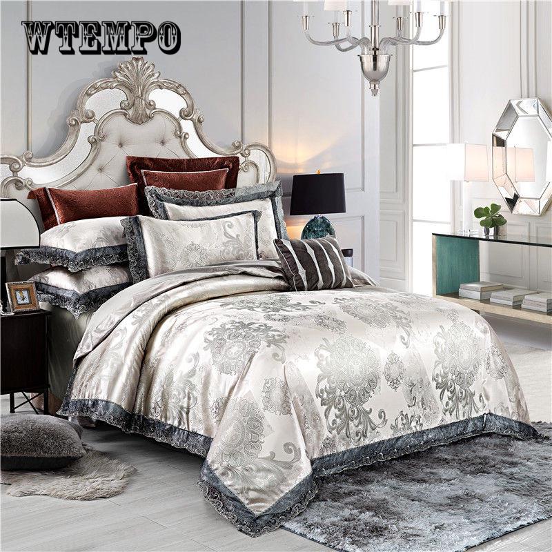 Wedding Luxury Bedding Sets Jacquard Queen/King Size Duvet Cover Set Wedding Bedclothes