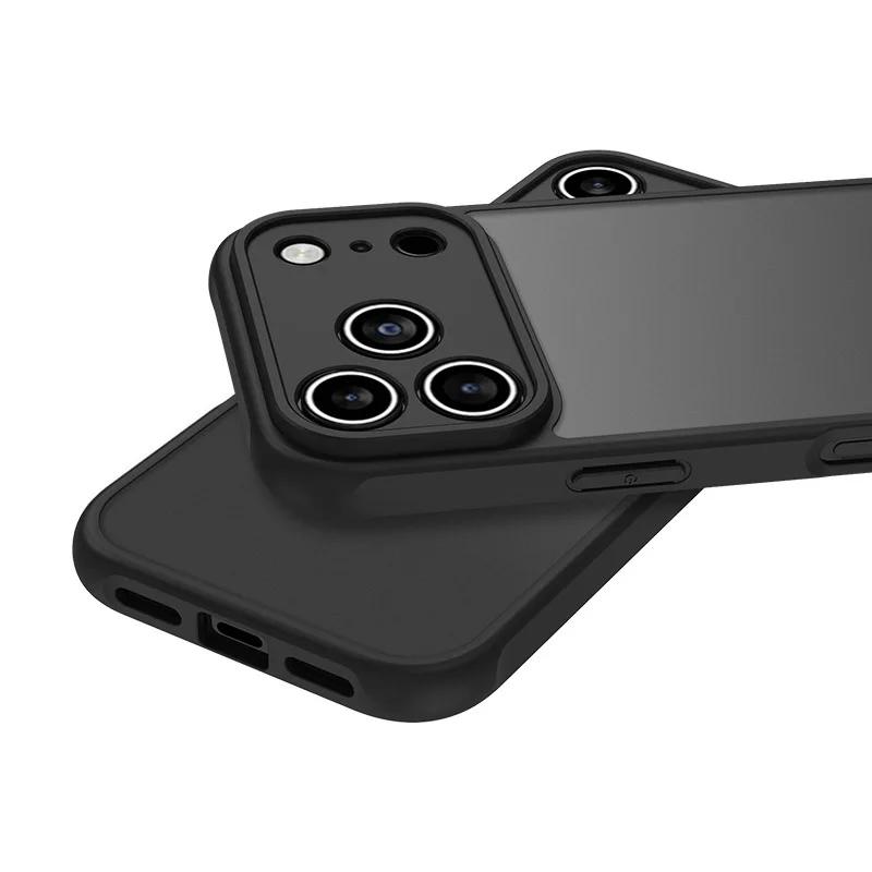 Luxury Matte Clear Armor Shockproof Case For iPhone 17 Air 16E 15 14 13 12 11 16 Pro Max Plus Silicone Bumper Hard PC Back Cover