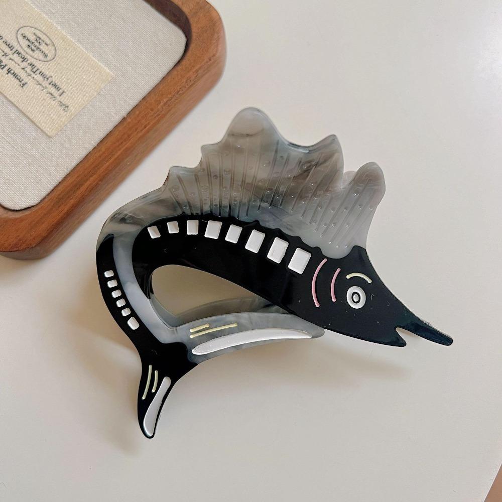 Sweet Tuna Hair Claw Korean Style Marine Organisms Shark Clip Acetate Ocean Tunny Hair Clip  Female