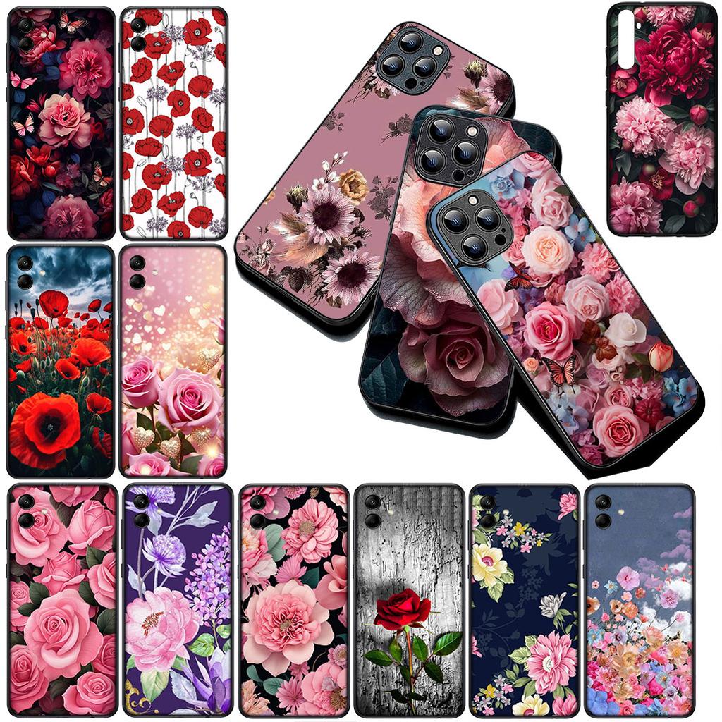 Cover for Xiaomi Poco C75 C65 C85 X7 X6 M8 F7 F8 Ultra F6 Pro Casing Phone Case Red Rose Flower Elegant Bloom Pink Peony