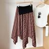 Korean Style Plaid A-line High Waist Skirt - Summer Slimming Mid-length