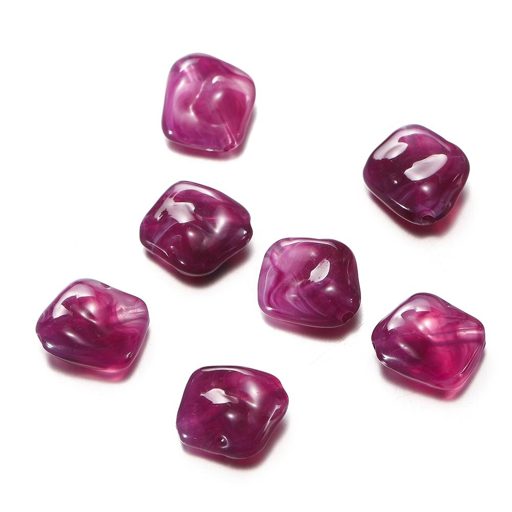 10pcs Irregular Flat Beads Acrylic Imitation Stone Loose Spacer Bead for DIY Bracelet Necklace Jewelry Making Accessories