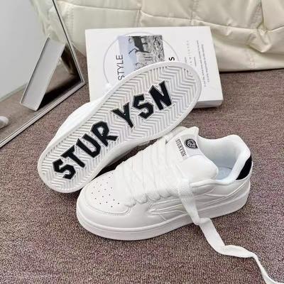Small Fresh and Breathable Fashion Board Shoes Women's Ins Tide Thick-soled Versatile Little White Shoes 2025 Summer Student Casual Bread Shoes