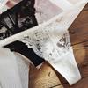 Franska spetsblommor stringtrosa för kvinnor Underkläder Sexiga Mesh Trosor Sömlös Andas T-Back Kvinna Intimates Trosa med låg midja