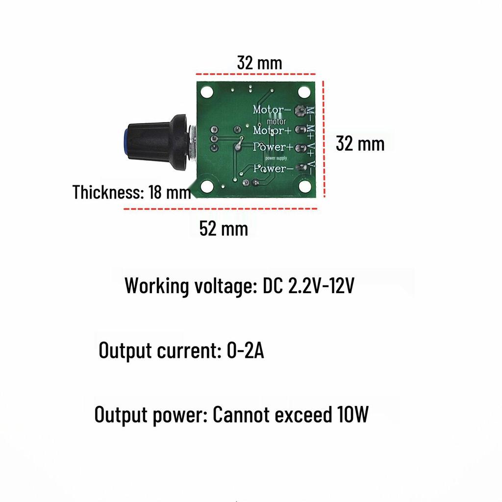 Small DC Motor Speed Controller 2.2V-35V Stepless Adjustment Module