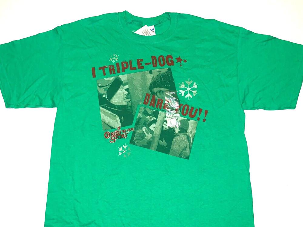 Christmas Story Movie Triple Dog Dare You Tongue Stuck On Pole T-Shirt New LARGE Unisex T-Shirt XXXXL