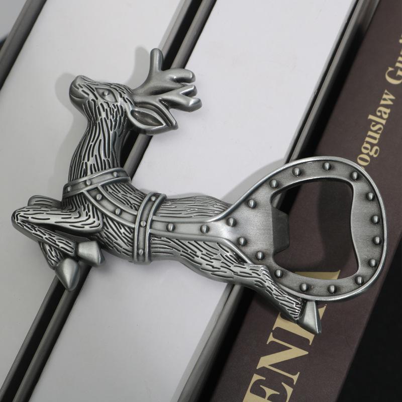 Metal Elk Bottle Opener Refrigerator Sticker Antique Zinc Alloy Animal Beer Bottle Opener