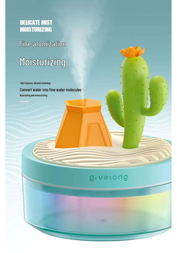 Seven-Color USB Flower Air Humidifier for Desk or Car
