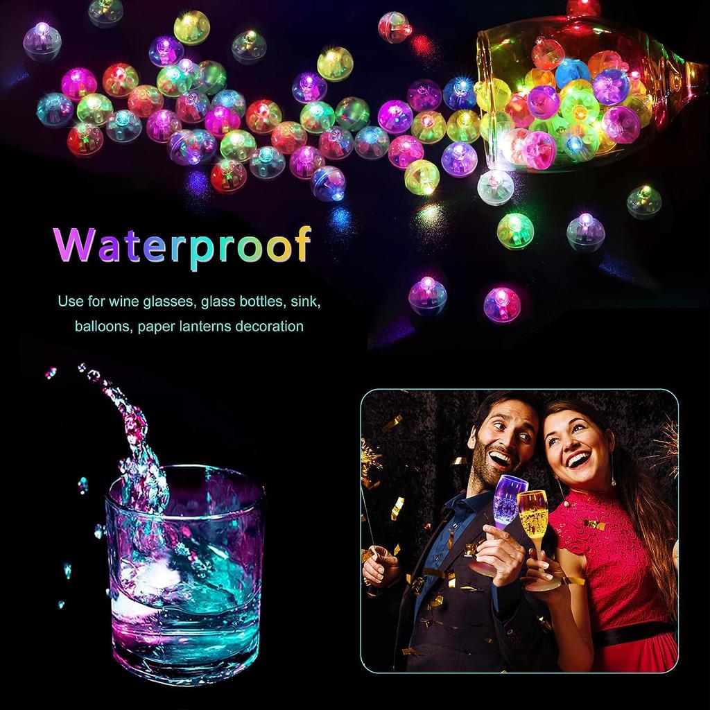 50pcs Colorful Glowing LED Ball Lamp Mini Flash Round Ball Light Tumbler Balloon Lights for Christmas Wedding Party Decor