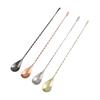 Long Bar Spoon Stainless Steel Cocktail Stirring Mixing Spoon Spiral Pattern Cocktail Stirrers for Bartender Home Use