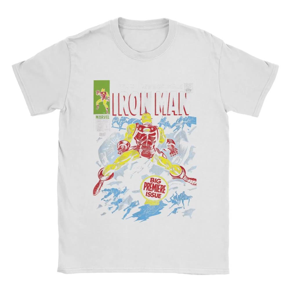 

Футболка с Железным Человеком, Большой Премьерный Выпуск, Классический Комикс, Мужская, Сумасшедшие Футболки, Футболки с Круглым Вырезом, Одежда с Коротким Рукавом, Классика XXXXXL белый