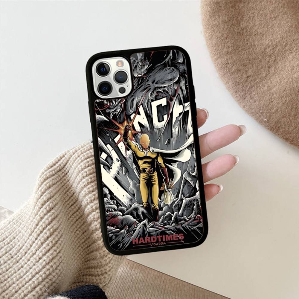 Anime Japanese Classic ONE P-PUNCH-MANS Phone Case For IPhone 17 16 Pro Max 11 12 13 14 15 Hard PC+TPU Bracket Back Cover