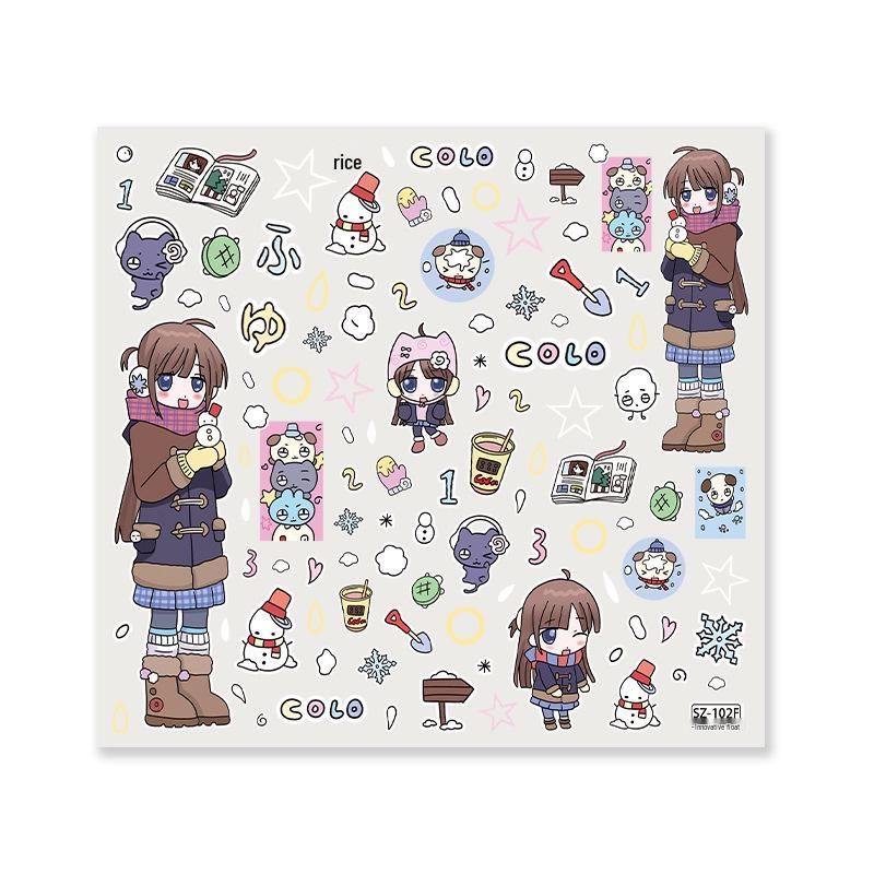 Sky Planner 3D Embossed Sticker - Girl s Thoughts Decorative Apple Card Sticker