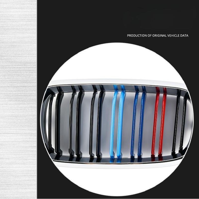 1 Pair Car Glossy/Matte Black Front Bumper Double 2 Slat Kidney Grilles For BMW F15 F16 X5 X6 F85 F86 X5M X6M 2014-2017 Grilles