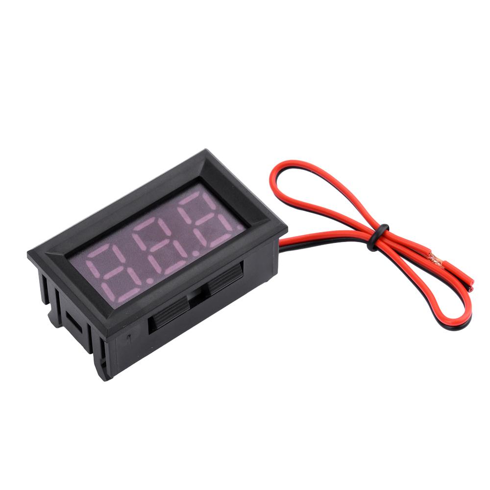DC 5-120V Mini Voltmeter Blue LED Digital Display Panel Voltage Meter 2 Wire 3-Digit 0.56 Inch for Motorcycle Battery Monitor