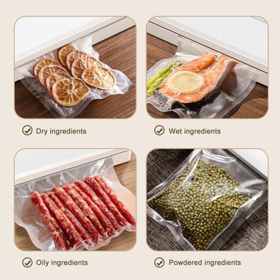 Máquina Seladora a Vácuo de Alimentos com Sacos a Vácuo Visor Digital 60KPa Forte Sucção Fácil de Usar Uso Duplo Seco Molhado Seladora a Vácuo