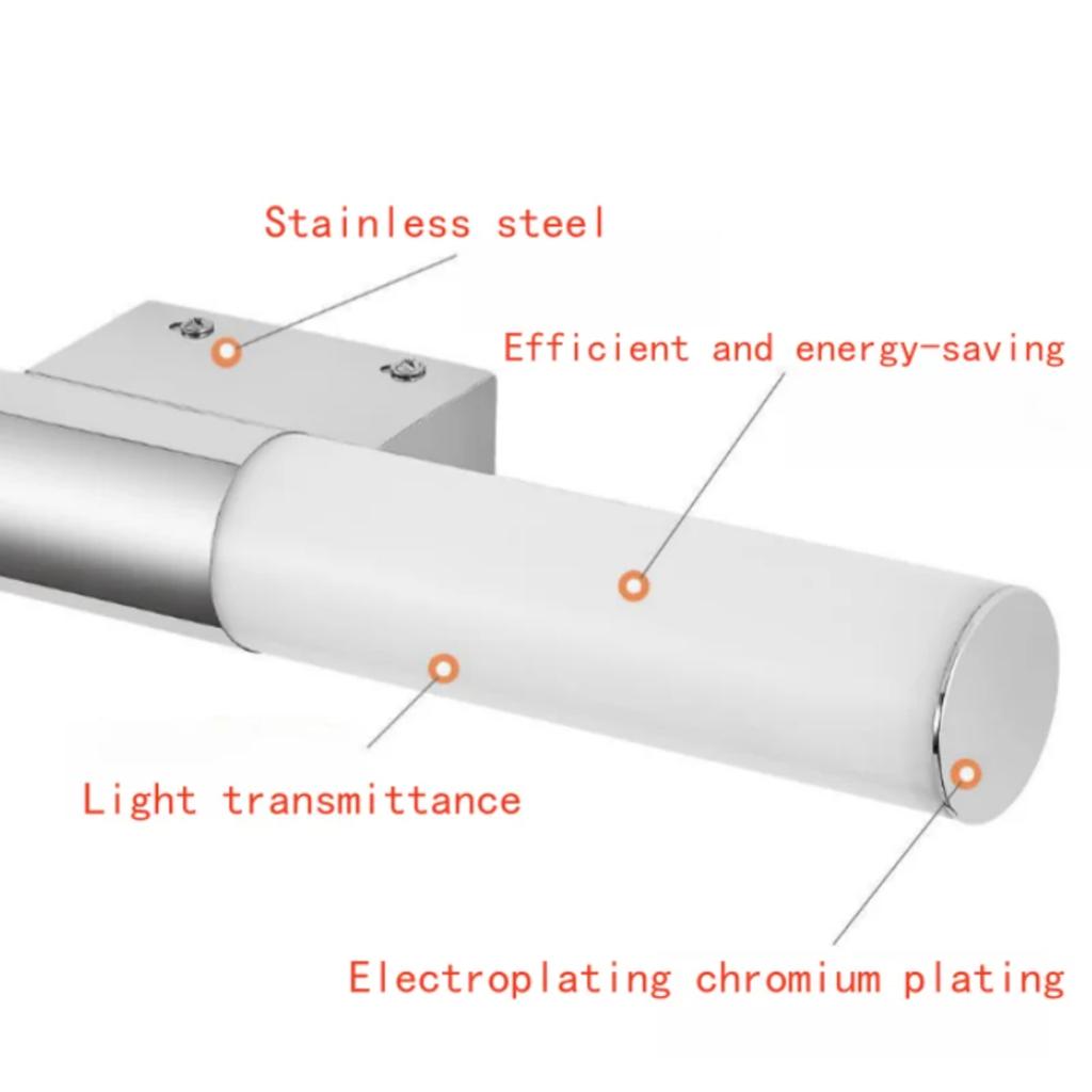 Nye moderne og stilige LED vanntette baderomsspeilskaplamper, perfekt for fasjonable vegglamper i hotellteknikk.