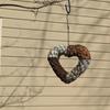 1/2Pcs Handmade Bird Nesting Heart Ornament with Hook Weather-proof Outdoor Garden Yard Balcony Fiber Love Heart Shape Bird Nesting Decoration
