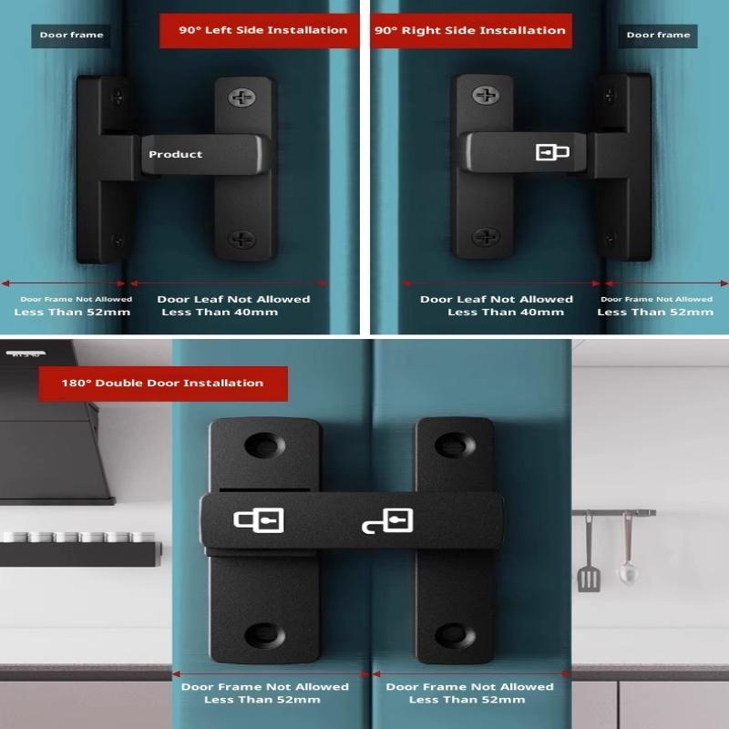 Latch Deadbolt Indoor Non-Punch Door Lock Bathroom Sliding Door Buckle Sliding Door Snap Old-Fashioned Surface-Mounted Room Door