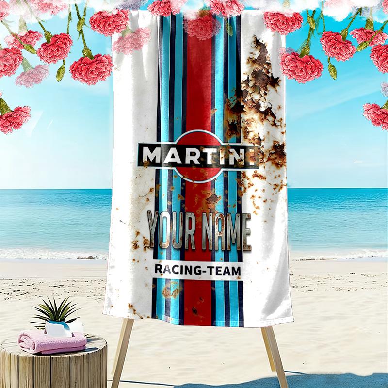 Martini Custom Name Print Beach Towel Large Soft Quick Dry Towel For Beach Camping Swimming