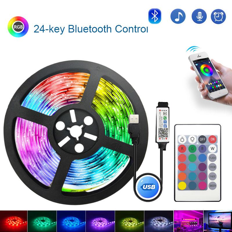 Smart WiFi Bluetooth APP Control RGB LED Strip Lights 1-20M Flexible TV Backlight for Room Party Decor