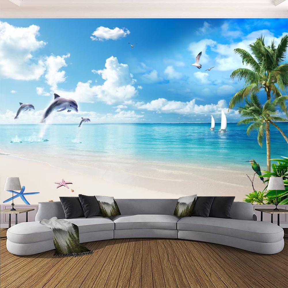 Beach Mural Ocean Coastal Beachy Wallpaper Bedroom Living Room Beach Wall Murals Home Decor