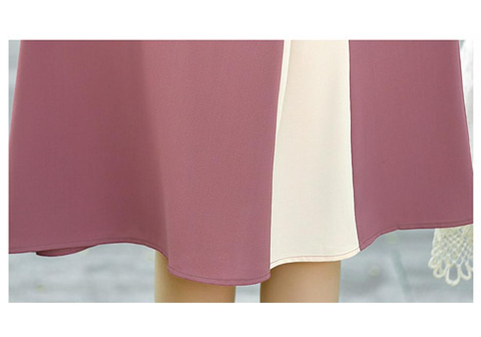 Elegant Summer Dress for Mid-Aged Women: Fashionable & Slimming with Short Sleeves