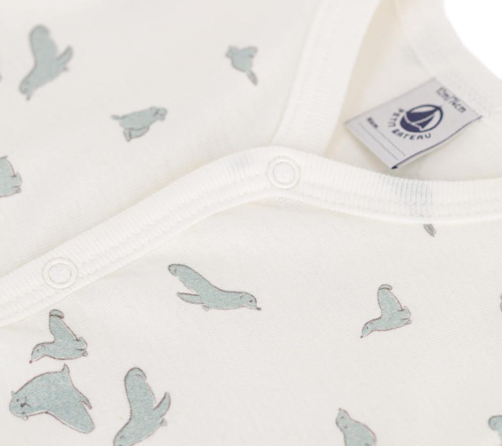 Short Romper A0D04 6 Months 67cm [Petit Bateau] Off-white/Multicolor