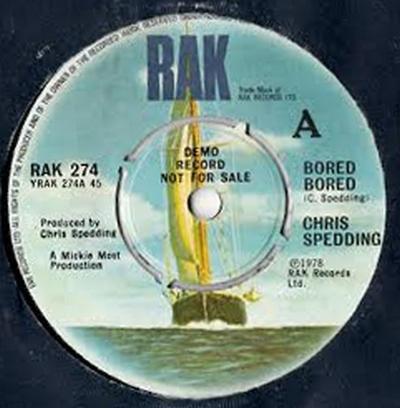 

7inch Record CHRIS SPEDDING - Bored Bored RAK274PROMO Rak 1978 UK Rock Used
