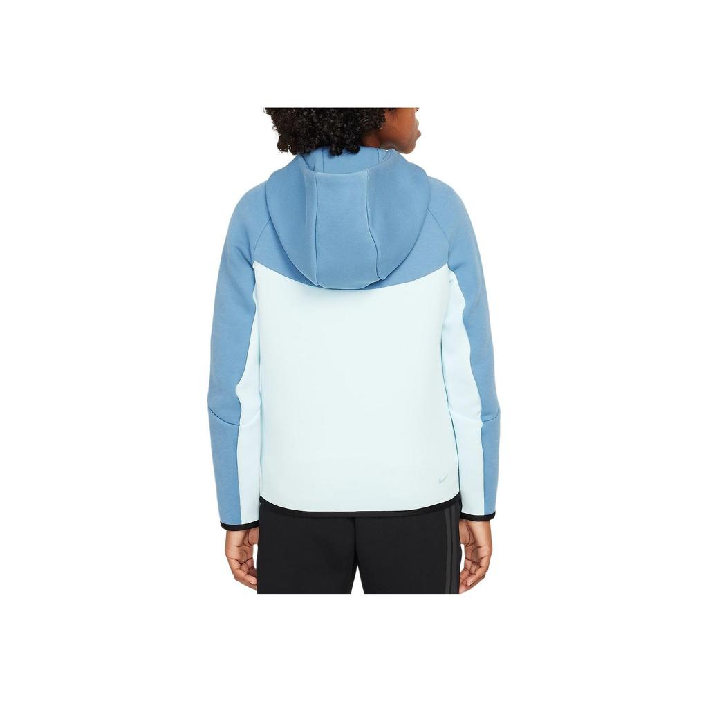 Nike Sportovní oblečení Tech Fleece Mikina s kapucí a zipem po celé délce Módní mikina s dlouhým rukávem Dětská mikina Ledově modrá HV5867-474