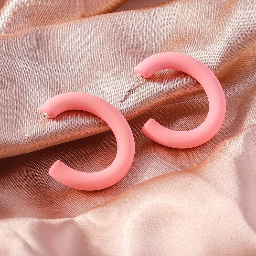 Fashion Candy Color 3.5cm Round Hoop Earrings for Women Simple Geometric Earrings Girls Party Holiday Jewelry Gifts